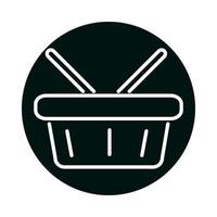 shopping basket block and line style icon vector design