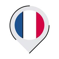 Francia, sello, sello, marca, línea, y, relleno, estilo, icono, vector, diseño vector