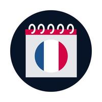 France calendar block and flat style icon vector design