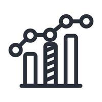 Infographic bar chart line style icon vector design