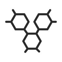 estructura molecular laboratorio ciencia e investigación icono de estilo de línea vector