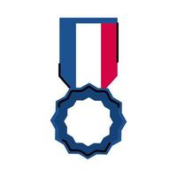 Francia medalla línea y diseño de vector de icono de estilo de relleno