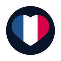 France heart block and flat style icon vector design