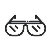 gafas de protección icono de estilo de línea de investigación y ciencia de laboratorio vector