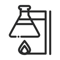 test tube on burner chemical laboratory science and research line style icon vector