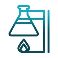 test tube on burner chemical laboratory science and research gradient style icon vector