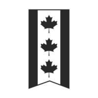 día de canadá bandera canadiense empavesado decoración emblema silueta estilo icono vector