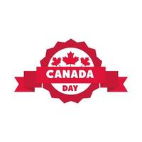 canada day maple leaves celebration label decoration flat style icon vector
