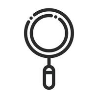 magnifying glass laboratory science and research line style icon vector