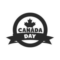 día de canadá hoja de arce bandera insignia silueta estilo icono vector