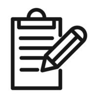 clipboard pencil writing report line style icon vector