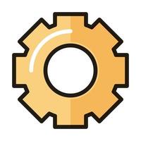 setting gear internet web technology interface line and fill style icon vector
