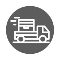 truck with package delivery cargo service logistic block style icon vector