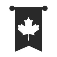 día de canadá colgante hoja de arce independencia nacional silueta estilo icono vector