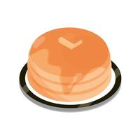 desayuno panqueques con mantequilla y almíbar icono de estilo plano de comida vector