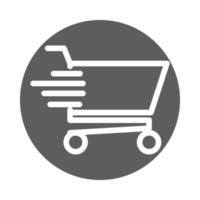 servicio de carga de entrega carrito de compras icono de estilo de bloque de envío rápido vector