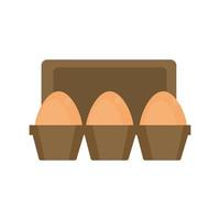 huevo de gallina en caja desayuno producto comida icono de estilo plano vector