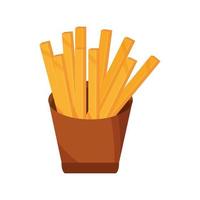 icono de estilo plano de comida rápida menú de restaurante de papas fritas vector