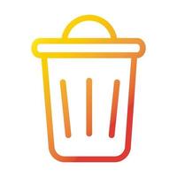 trash can delete internet web technology interface gradient style icon vector