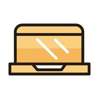laptop computer gadget internet web technology interface line and fill style icon vector