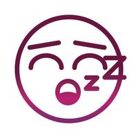 sleeping funny smiley emoticon face expression gradient style icon vector