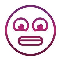 anguished funny smiley emoticon face expression gradient style icon vector