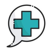 cross emergency help health care medical line and fill icon vector