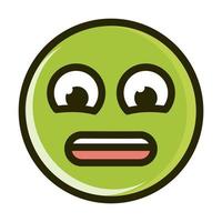 anguished funny smiley emoticon face expression line and fill icon vector