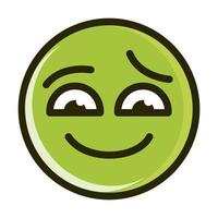 sorry funny smiley emoticon face expression line and fill icon vector