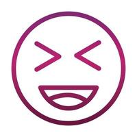 laugh close eyes funny smiley emoticon face expression gradient style icon vector