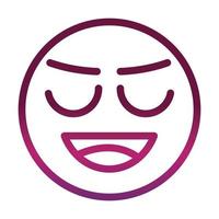 embarrassed funny smiley emoticon face expression gradient style icon vector