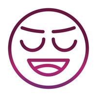 embarrassed funny smiley emoticon face expression gradient style icon vector