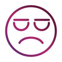 sadness funny smiley emoticon face expression gradient style icon vector