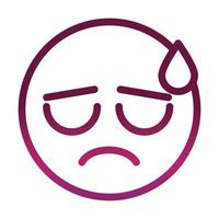 sweat funny smiley emoticon face expression gradient style icon vector