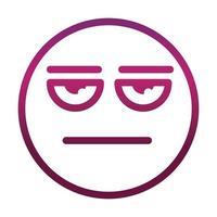 bored funny smiley emoticon face expression gradient style icon vector