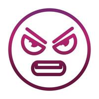 rage funny smiley emoticon face expression gradient style icon vector