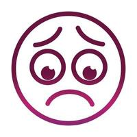 worried funny smiley emoticon face expression gradient style icon vector