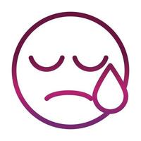 disappointment funny smiley emoticon face expression gradient style icon vector