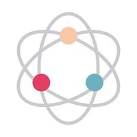 átomo molécula ciencia atención médica icono de estilo plano médico vector