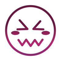 confounded funny smiley emoticon face expression gradient style icon vector