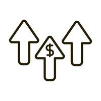 increase arrows money business financial investing line style icon vector