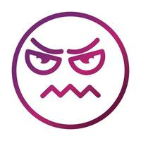 frowning funny smiley emoticon face expression gradient style icon vector