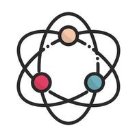 atom molecule science health care medical line and fill icon vector