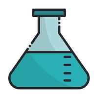 chemistry beaker laboratory health care equipment medical line and fill icon vector