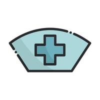 hat nurse accessory health care equipment medical line and fill icon vector