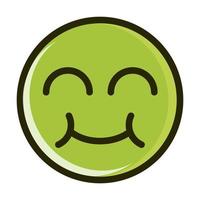 funny smiley emoticon face expression line and fill icon vector