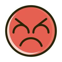 bad funny smiley emoticon face expression line and fill icon vector