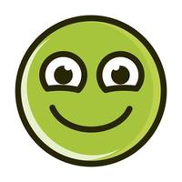 funny smiley happy emoticon face expression line and fill icon vector