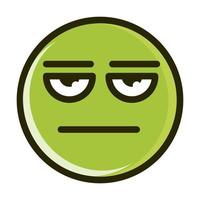 bored funny smiley emoticon face expression line and fill icon vector