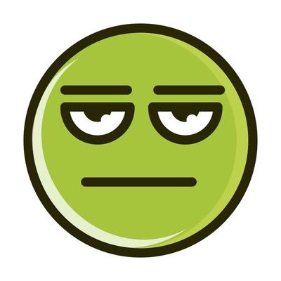 Scared expression face emoji line icon, Stock vector